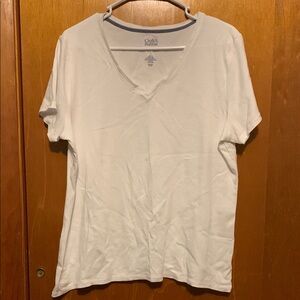 100% Cotton White V-Neck Shirt